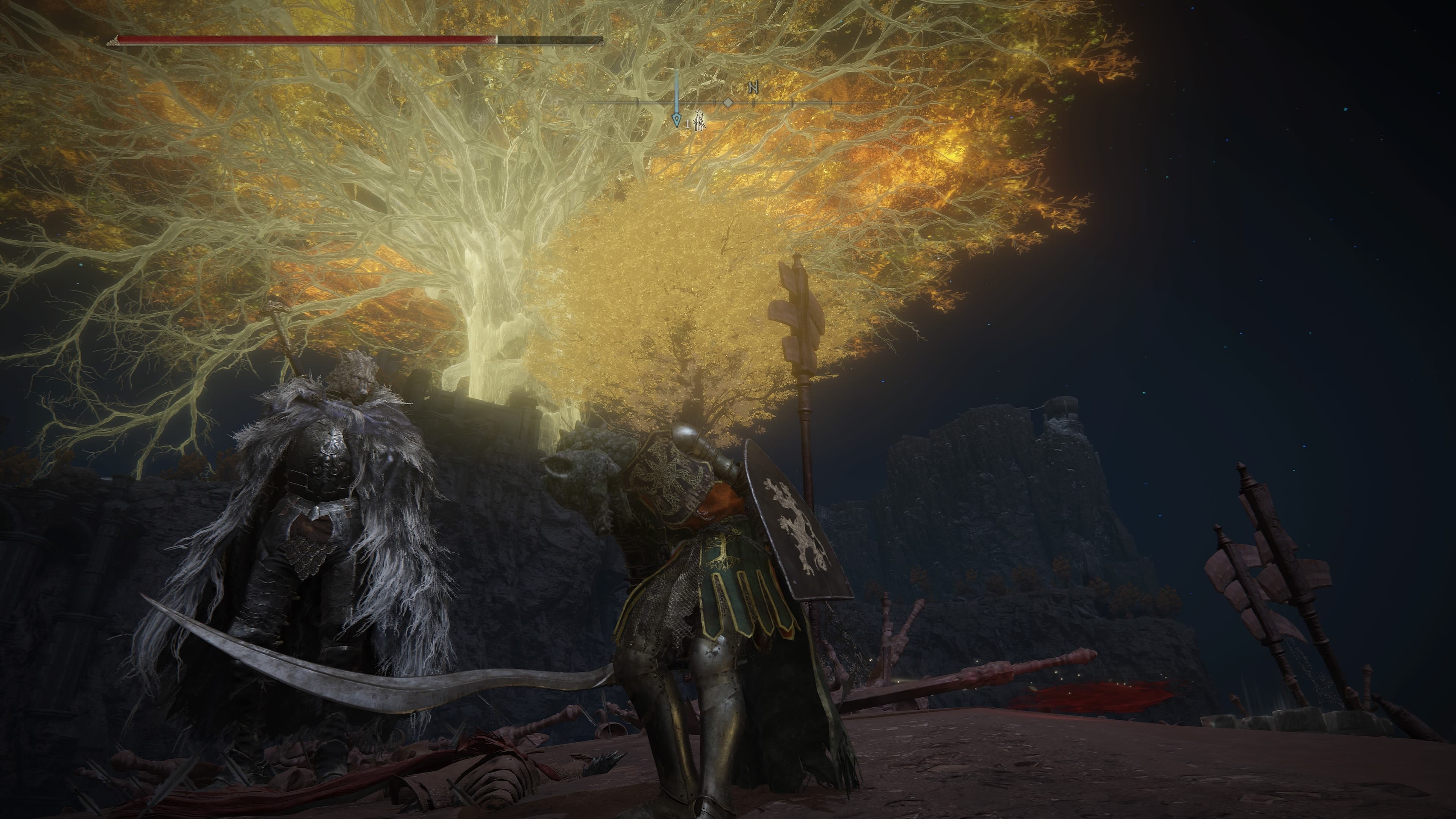 Bowing before Blaidd after beating Radahn